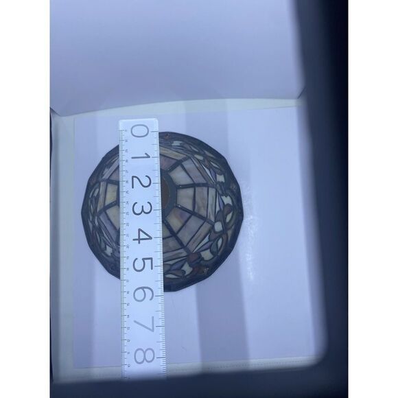 Tiffany Style Stain Glass Handcrafted Lampshade 5” High, 6”Wide, 1 1/2” opening - Picture 6 of 11